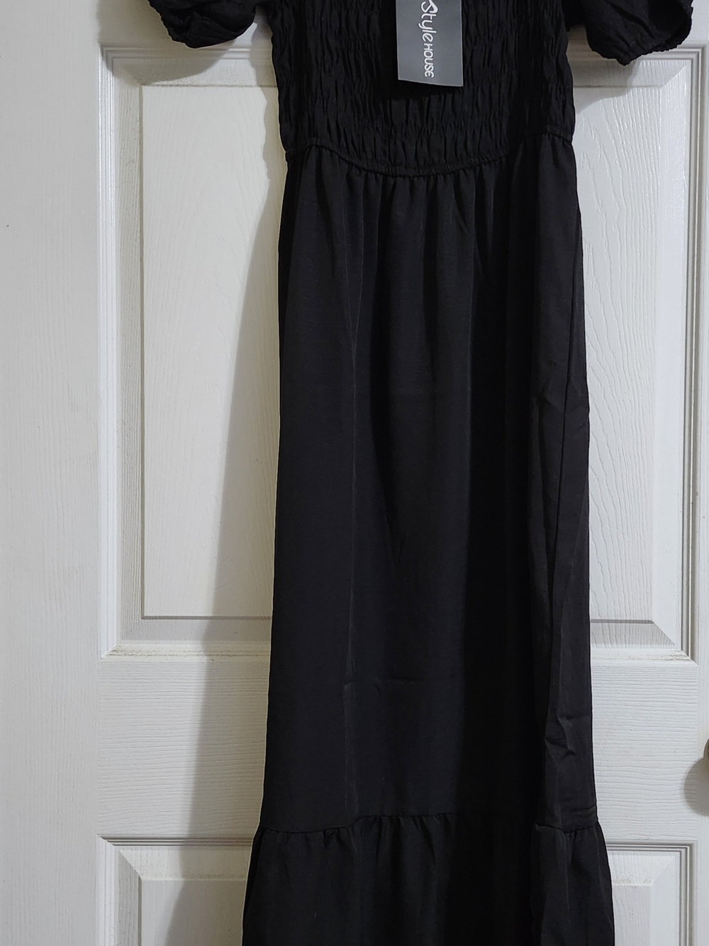 Style House Black Maxi Dress with Smocked Bodice
